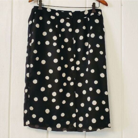 Jones New York Black White Polka Dot Pencil Skirt Size 8 - Picture 6 of 7